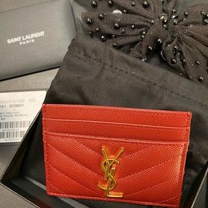 Saint Laurent Monogram Quilted Leather Card Case